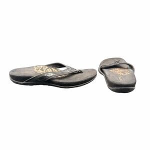 Aetrex Black Thong Sandals EU 38 US 7.5 Orthotic Comfort Flip Flops